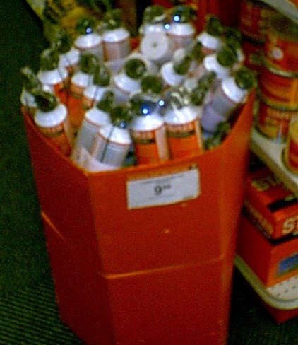 A basket full of Canned Air